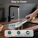 Beneno 12-Inch Stainless Steel Kitchen Tongs for Cooking with Heat-Insulating Wooden Grip Handle, Heavy Duty Heat-Resistant Metal Locking Tongs with Strong Scalloped Tips for Cooking, BBQ, Grab Food