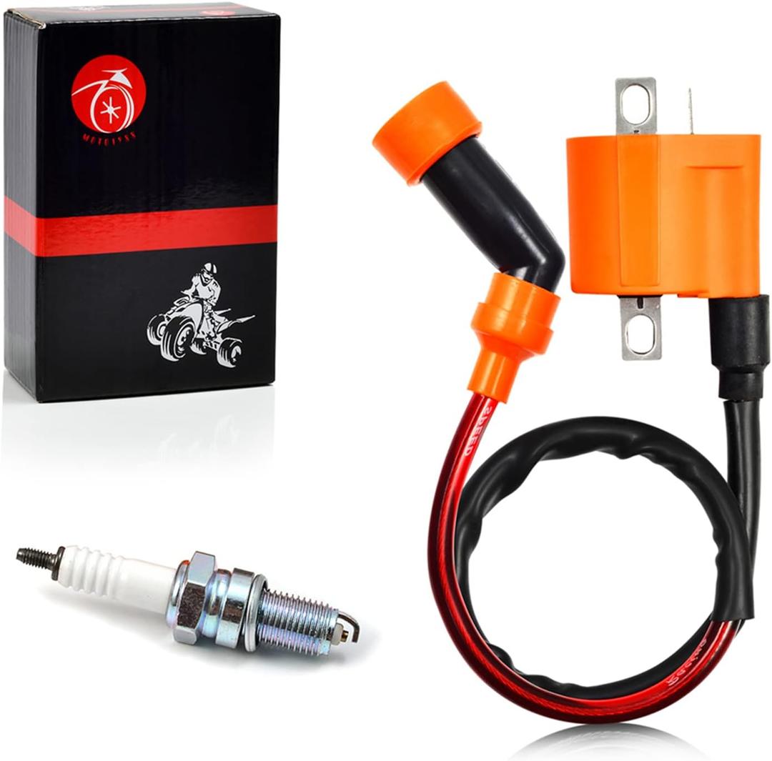 MOTO1988 Ignition Coil Pack & Spark Plug For YAMAHA WARRIOR RAPTOR 350 Kodiak Grizzly 400 450 Wolverine Rhino 450 For Arctic Cat 250 300 2x2 4x4