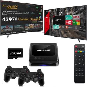 Retro Game & TV Super Console,with 40,000+ Games, Compatible with 40+ emulators, Game Emuelec 4.5/TV Android 9.0 Dual System, Supports 1080P,BT5.0 (256GB(50000+Games))
