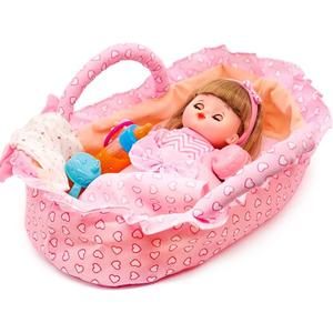 Baby Doll Bassinet Portable Carrier for 8-12 Inches Doll Accessories Baby Doll Crib Set Toys Baby Doll Cradle Sleeping Basket Bed