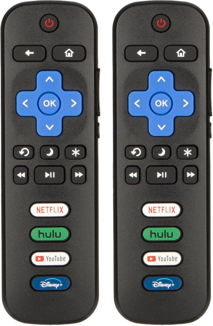 ORQRQO (Pack of 2) Replacement Remote for Roku TV, TCL, Hisense, Onn Roku TV, Not Compatible with Roku Stick, Box, Player, No Setup Required