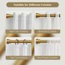 Oneach Heavy Duty Curtain Rods for Windows 72 to 144 Inch, 1 Inch Brass Gold Curtain Rod, Adjustable Length Rod with Metal Finials, Modern Decorative for Bedroom Kitchen Living Room (16 to 150 Inch)