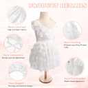 TONY HOBY Dog Party Dress, Dog Sundress with Sparkling White Petals, Pet Dress Clothes for Small Dogs (White, XL)