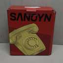 Sangyn Rotary Landline Phones 1960s Old Style Retro Corded Telephone with Mechanical Ringer for Home Office Desk White