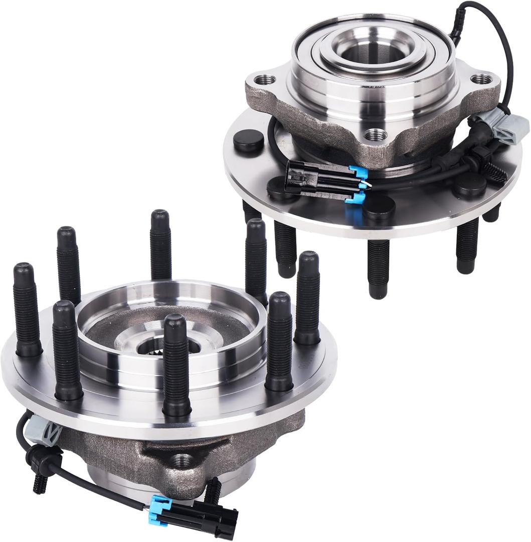 Autoround 515098 Front Wheel Bearing and Hub Assembly Fit for 2007-2013 Chevy Silverado Suburban 2500 3500 HD, GMC Sierra 2500HD 3500HD Yukon XL 2500, Hummer H2, 8 Lug w/ABS Pair