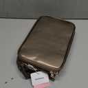 Travel Makeup Bag Women's Large Capacity Cosmetic Portable Organizer Large Opening Waterproof Storage Toiletry Bags Vertical Free-Standing Brush Holder for Easy Access Gold