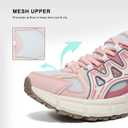 Women's Sneakers Running Tennis Shoes Non-Slip Work Shoes Hiking Shoes Tail Running Shoes (11.5, Retro Pink)
