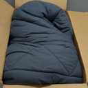 GOHOME 128x120 Oversized King Comforter, All Season Extra Large King Size Microfiber Comforter Quilted Down Alternative Duvet Insert with 8 Corner Tabs (Grey)