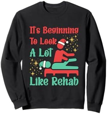Funny Physical Therapist Therapy Christmas Xmas Holiday Sweatshirt Size XL