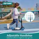 Gotrax KS3 Pro Folding Kick Scooter for Kids, One Key Removable Seat & 3 Extra Wide PU Light-Up Wheels and Anti-Slip Deck, Adjustable Height Handlebar and Lean-to-Steer Scooter for Children Aged 2-8