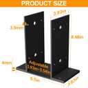 Adjustable 4x4 Post Base, Heavy-Duty Detachable Post Bracket 10-Gauge Steel, Rust-Resistant Post Anchor Bracket for Decks, Fences, Mailboxes, Gazebos, Pavilions, 3PCS
