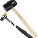2 x 2-Pack Rubber Mallet Hammer Set, 8oz & 25mm Small Rubber Mallet Hammer Tool, Rubber Mallet for Flooring, Tent Stakes, Woodworking, Camping, Crafts, Jewelry Wood Rubber., LOZ-M0825