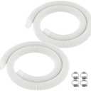 ANTOBLE Pool Hose for Intex 1.25" Diameter Above Ground Pool Pump Hoses Replacement Accessory 59" Long 1-1/4 Swimming Pool Filter Pump Hoses 607 637 With 4 Metal Clamps, 2 Pack