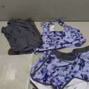 Yonique 3 Piece Athletic Tankini Swimsuits for Women with Shorts Swim Tank Tops with Sports Bra and Boyshorts Bathing Suits XL Blue Tie Dye