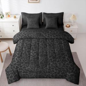 Feelyou Leopard Print Queen Comforter Set with Sheets for Kids Boys Girls Cheetah Fur 7 Pieces Bedding Set Animal Print Bed in a Bag Wild Animal Skin Texture Room Decor Soft Lightweight Microfiber