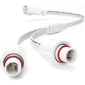 Y-Splitter Extension Cable for E-fy Permanent Outdoor Lights E22, S4 - HP5, IP68 Waterproof Extension Cord Compatible with E-fy E22/S4 for Christmas-Holiday (Y-Shaped 1 Female to 2 Male)