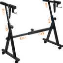 Firstar Piano Keyboard Stand-Z Style Adjustable and Portable Heavy Duty Music Stand with Wheels-Fits 54-88 Key Electric Pianos-Sturdy Musical Keyboard Stand for Practice & Performance