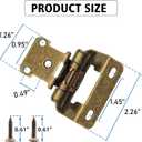 1/2" Overlay Partial Wrap Kitchen Cabinet Hinges, Antique Brass Self Closing Cabinet Hinge for Kitchen Cabinet Doors,50 Pack (25 Pairs)