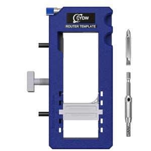 Door Hinge Jig, Door Hinge Mortiser, Router Template Fits for Door Hinges Kit Fits 3” to 5” Length and 1/4” or 5/8” Thickness, Blue