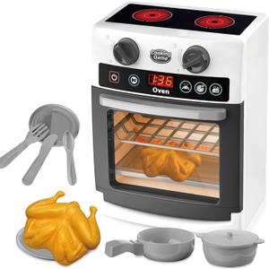 Toy Oven for Toddlers Kitchen Play Set Accessories,Oven Realistic Pretend Play Appliance for Kids, Playset for Girls Boys Birthday Gifts