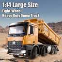 RC Dump Truck Toy, 1:14 Scale 12 Channels Heavy RC Dump Truck, 4WD Remote Control Construction Crawler with 6KG+ Load, Full Suspension, Lights/Sounds Gifts Ideas for Adults or Teens Age 15+