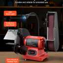 VEVOR 8" Bench Grinder & 2" x 28" Belt Sander Combo, 350W Professional Grinding Sanding Machine with LED Work Light & Protective Eye Shield for Metalworking, Woodworking, Knife Sharpening