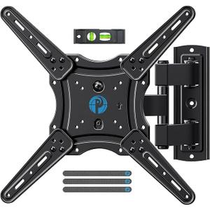 Pipishell Full Motion TV Wall Mount for 26-65 inch Flat or Curved TVs up to 77 lbs, TV Bracket Wall Mount with Articulating Arms, Extension, Tilt, Swivel, Leveling, Max VESA 400x400mm, PIMF7