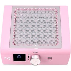 M - DustPro Cordless Rechargeable Nail Dust Collector | 45K RPM Powerful Suction | Ultra-Quiet Brushless Nail Vacuum with Reusable Filter | Professional & Home Salon Use (Pink)