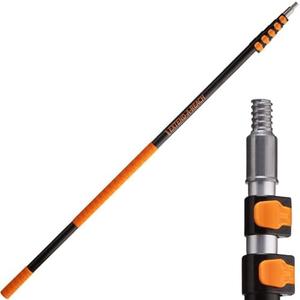 5-24 ft Long Telescoping Extension Pole // Multi-Purpose Extendable Pole with Universal Twist-on Metal Tip // Lightweight and Sturdy // Best Telescopic Pole for Painting, Dusting and Window Cleaning