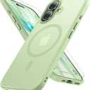 Miracase Magnetic for iPhone 17 Case (Compatible with MagSafe) with Screen Protector Military-Grade Protection, Anti-Fingerprint Translucent Matte Phone Cover for iPhone 17 6.3 inch, Matcha Green