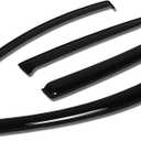 Auto Dynasty Window Visors Compatible with 12-19 Nissan Versa Sedan, 4Pcs Front & Rear Tape-On Window Vent Visor Deflectors Rain Guard, Glossy Dark Smoke
