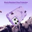 Compatible with iPhone 14 Pro Case with Invisible Magnetic Kickstand [Compatible with MagSafe] [10-FT Military Drop Protection] Slim Hard Back Soft Edge Phone Cover 6.1 Inch, Purple