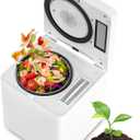 Electric Composter for Kitchen, 3L Compost Bin, Odorless/Auto-Cleaning/LED Display, Countertop Smart Compost Machine, Turns Waste into Dry Fertilizer