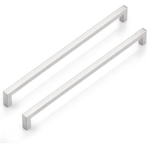 Probrico 10 Pack Cabinet Handle Kitchen Furniture Hardware Dresser Closet Drawer Pulls 12-3/5 inch Hole Centers (Brushed Nickel)