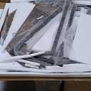 35.4-Inch Small Round Wood Top Dining Table - Brown/Gray Kitchen Table with Ample Space for Leisure Coffee Tea Time, Suitable for Dining Room, Living Room (Brown)