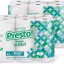 Presto! Flex-a-Size Paper Towels, 158 Sheet Huge Roll, 12 Rolls (2 Packs of 6), Equivalent to 38 Regular Rolls, White