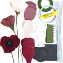 Crepe Paper Anemone DIY Flower for Home Decoration Table Centerpieces, Party Decor & DIY Craft Projects Making Kit 24 pcs (Pink - Burgundy - Dusty Pink)