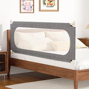 Bed Rails for Toddlers, with Headboard Rod -Height Adjustable Perfect Baby' Safety Bed Rails for Babys Bed Rails Guard (One Side 74.8"(L) ×28"(H)-Gary)