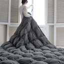 KAKABELL Grey Goose Feather Down Comforter Super King Size 120"x120"
