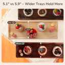 3 x 3-Tier Dessert Stand, 5.9" Extra-Wide Shelves, Natural Clear-Coated Finish, Stable & Easy-Clean Cupcake Holder for Afternoon Tea, Fruit, Snacks, Party Display