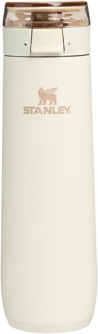 STANLEY Flowstate Spring Bottle | Leakproof Water Bottle with Carry Strap & Flip-Top Locking Lid | Insulated Stainless Steel | Fits Most Cup Holders | BPA-Free | 20 oz | Cream