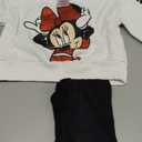 Disney Minnie Mouse Girls Sweatshirt and Flared Legging Pants Set for Infant to Toddlers (18M, White/Black)