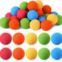 Syhood 24 Pieces Mini Knee Hockey Balls for Kids Gift Soft Foam Hockey Balls for Indoor Floor Mini Stick Nets Party, Assorted Colors, 2 Inch (orange, red, blue, yellow, green)