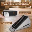 3 x Adjustable Loaded Large Door Stoppers, Heavy Duty Wedge Door Stoppers, Made with an Upgraded Non-Slip Material, Rotatable Adjustable, Suitable for Door Gaps Ranging from 0 to 2.8 inches in Height