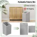 Smuxee Double Tilt Out Laundry Hamper Cabinet, Hidden Laundry Cabinet with Double Baskets, Natural Trash Can for Bathroom, Kitchen, Living Room, 13"D x 26"W x 27.7"H