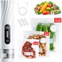 Handheld Vacuum Sealer (Food Storage): Compact Vacuum Sealer Food, 80kPa Suction, 1800 mAh Battery, 30 Reusable Sous Vide Bags, Preserve 6X Freshness For Kitchen, BBQ, Travel.