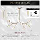 6 Lights Gold Crystal Chandelier for Dining Room L43in Modern Luxury Sputnik Chandelier Over Table Adjustable Flush Mount Pendant Light Fixture for Living Room Kitchen Island Bedroom