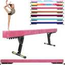 Balance Beam Adjustable 8ft, High and Lower Floor Beam Gymnastics Equipment for Kids Children, Gymnastics Beam with Legs for Home, Professional Training, Gymnastic Club Use (Pink)