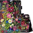 Case for iPad 9th/8th/7th Generation iPad 10.2 Case (2021/2020/2019 Release), Cute PU Leather Folio Stand Protective Cover with Auto Wake/Sleep, for Kids, Girls, Woman - Colorful Flowers