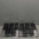 PLASTICPRO 10 Pack Plastic Wine Goblets 14 oz Two Tone Elegant Disposable Wine Glasses with Stem Reusable Hard Plastic Drinking Glasses for Parties Weddings, Black and Clear